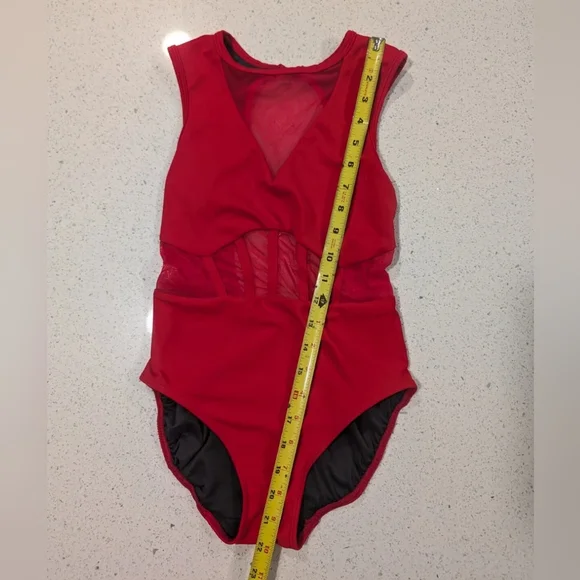 CUTE 5dancewear Five 5 YXL Extra large Gymnastics Dance Leotard CHRISTMAS RED - Picture 6 of 13